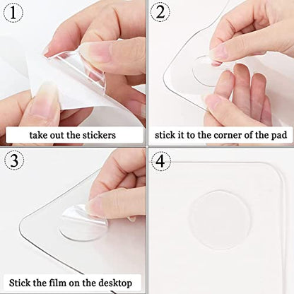 Clear Writing Desk Pad, 12’’x24” Heat Resistant Waterproof PVC Round Edge Durable Desk Protect Mat, Anti-Static Writing Mat Table Protector - size: 12" x 24"