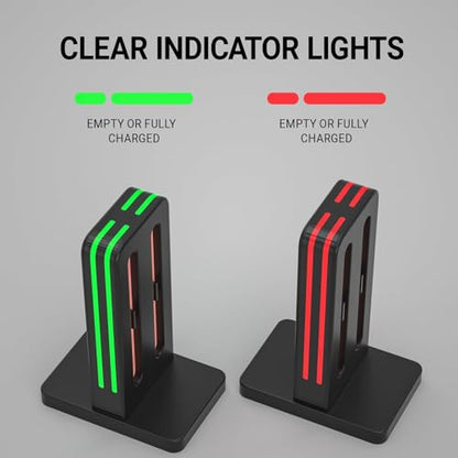 Nintendo Switch 2 Controller Charger, 4-Slot Magnetic Dock, LED Indicators | For Nintendo Switch 2 controllers only, not original Switch; four magnetic slots charge together with clear LED status lights