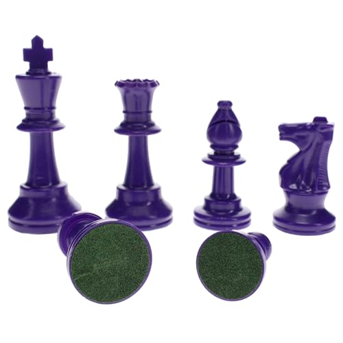 WE Games Color Bright Plastic Staunton Tournament Chess Pieces with 3.75 in. King - Half Chess Set of Chess Pieces Only, Purple - color: Purple