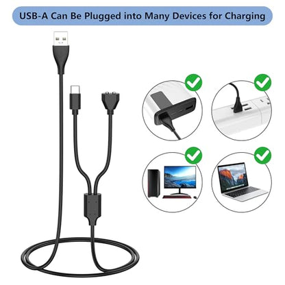 Vanjua Charger for Delupet/Yawpet/Jugbow Dog Training Collar and Remote, 2-in-1 USB C and Magnetic Bark Collar Charging Cable (Black)