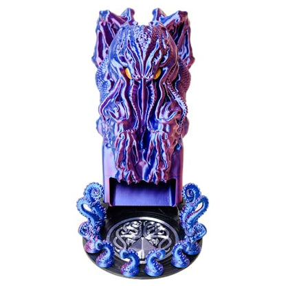 3D BEST-Q Cthulhu DND D&D Dice Tower，3D Printed Compatible with Dungeons and Dragons, 28mm Miniature Wargaming, Tabletop RPGs, Wargame Scenery, Endless Deep Sea Series (Purple&Blue) - color: Purple&blue
