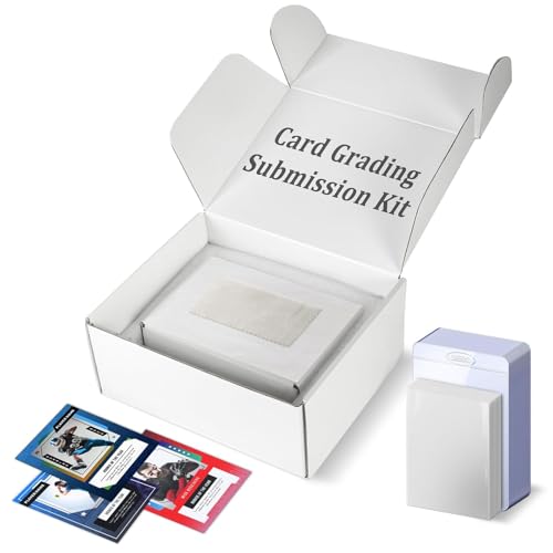 DEDC Card Grading Submission Kit Card Grading Shipping Mailing Box for PSA, CGC, SGC Trading Card 25 Semi Rigid Card Holders 50 Card Sleeves 1 Shipping Label + 1 Wiping Cloth (1-Set- Universal) - size: 1-set- Universal