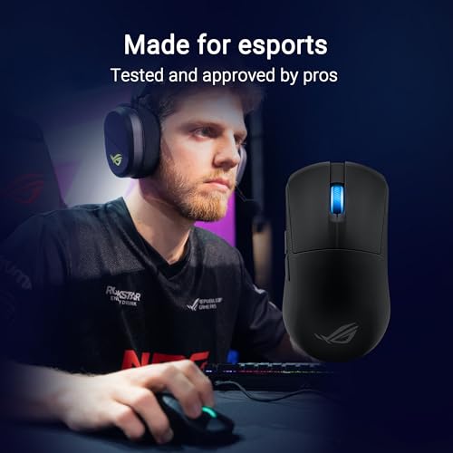 ASUS ROG Harpe Ace Mini Wireless Esports Gaming Mouse – Small Compact Design, Right-Handed, 49g Lightweight, Tri-Mode Connectivity, 36K DPI, up to 105Hr Battery, Pro-Approved, PC/Mac Support - Black - color: Black, style: Harpe Ace Mini