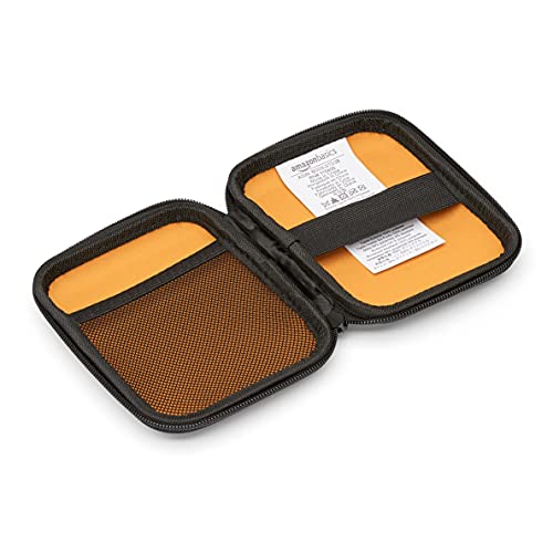 Amazon Basics Small Hard Shell Portable External Hard Drive Carrying Case with Mesh Pocket for My Passport Essential, Black - style: My Passport Essential Case