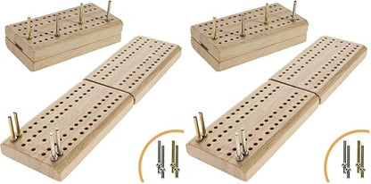 WE Games Wooden Folding Travel Cribbage Board with Metal Pegs, Small Size for Easy Travel (Pack of 2) - size: Mini (Pack of 2)