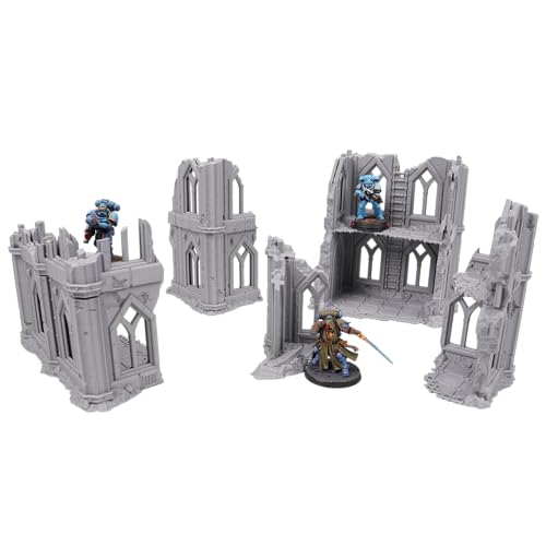 Tabletop Terrain Hab Unit Ruins - Modular Sci-Fi Terrain for Tabletop Wargaming Competitive Ruins 28mm 32mm
