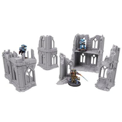 Tabletop Terrain Hab Unit Ruins - Modular Sci-Fi Terrain for Tabletop Wargaming Competitive Ruins 28mm 32mm