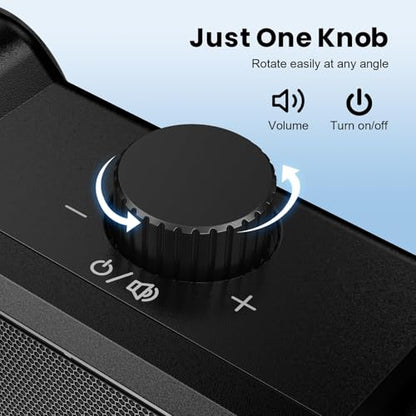 Cirqon Computer Speakers for Desktop PC, Easy Volume Knob, Sturdy Clamp, Clear Loud Sound, Laptop Speakers with Compact Design, USB/USB C Adapter for Power and Audio(Black)