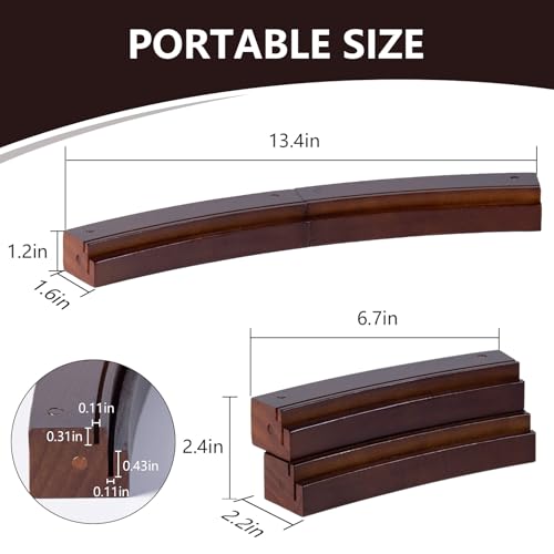 Card Holders for Playing Cards Set of 1 | Wooden Curved Playing Card Holder with Magnetic Suction Placed Up and Down, Left and Right, 13×1.6×1.2 Inch for Poker