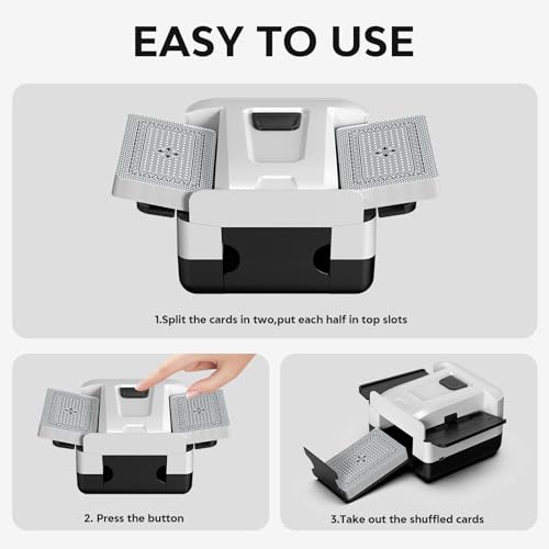 Automatic Card Shuffler,Rechargeable Card Shuffler for 1-2 Decks | Portable Shuffler Machine, Ideal for Card Games, Perfect for Home Game Nights, Travel & Gatherings, with Storage Bag