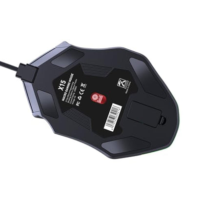 High Precision RGB Gaming Mouse, 12 Keys, Programmable Macro, Wired USB for Laptop