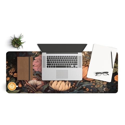 Gaming Mouse Pad with Anti-Slip Rubber Base, Extended Large Computer Mouse Mat with Stitched Edges, Long XL Anime Mousepad for Laptop and Keyboard, 31.5 x 11.8 inch (Wildflowers) - color: Wildflowers