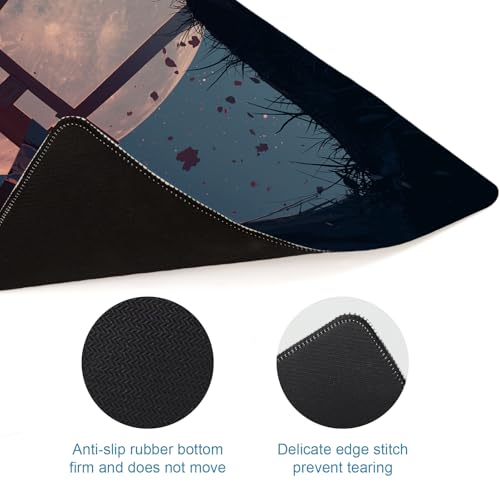 Japanese Samurai Gaming Mouse Pad, Desk Mat, Large Mousepad with Non-Slip Rubber Base XL Extended, Big Keyboard Mat Office&Home, Gamers, 31.5x11.8in, Cherry Blossom - color: Samurai2
