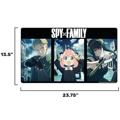 KESS: Spy x Family: Playmat - The Forgers - 23.75 x 13.5 Neoprene, Non-Slip, Tabletop Accessory, Protection, Card-Board-Dice-RPG Games, Mouse Pad - style: The Forgers