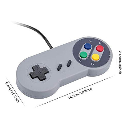 Rii Game Controller, Retro USB Controller for PC Gaming, Super Classic Wired Game Emulator Controller for PC, Raspberry Pi, Windows,Mac,Liunx, Android (Grey, 2 Pack)