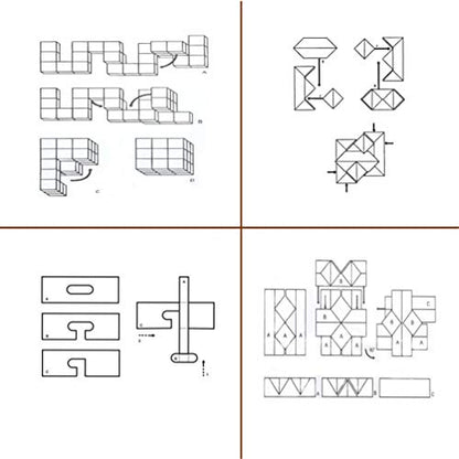 Bamboo 3D Puzzle Metal Brain Teasers Puzzles Mind Game Toys Set for Teens and Adults Pack of 12pcs
