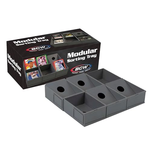 BCW Modular Card Sorting Tray | Customizable Display and Storage Grid, Expandable TCG Sorting Tray | Ideal for Sports Cards, Magic the Gathering, Pokémon, and Board Games - style: 6 Cells