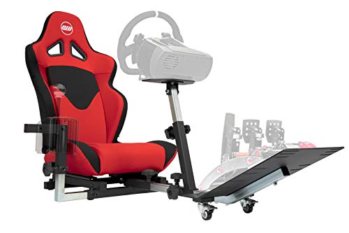 Advanced Racing Simulator Seat Driving Simulator Gaming Chair with Gear Shift Mount - color: Red