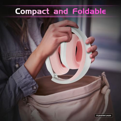 Gvyugke Wireless Gaming Headset for Xbox Series X/S, Xbox One, PS5, PC, Bluetooth 6.0 Gaming Headphones with Flip-to-Mute Noise-Canceling Mic, 70-Hour Playtime, Foldable, 3D Surround Sound - Pink - color: Pink