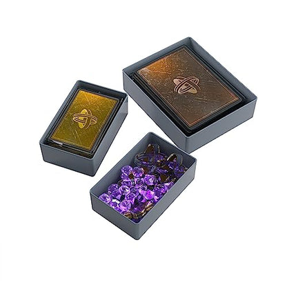 Gamegenic Token Silo Card Add On - 3-Piece Set of Game Trays, Holds Game Cards, Tokens, Dials and Dice, Organize LCG, TCG and Board Game Accessories, Modular Design, Black Color, Made - color: Black
