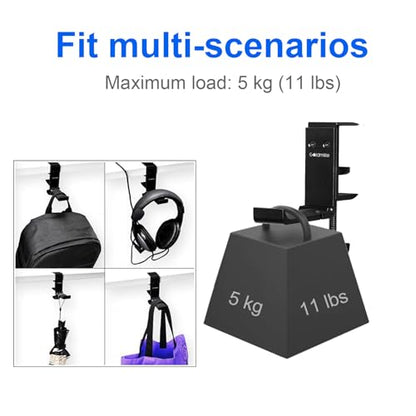 Aluminum Headphone Stand Hanger Foldable with Cable Clip Headset Holder Clamp Hook Under Desk, Save Your Space While Working & Gaming - style: 1 pack