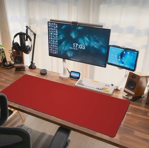 Red Mouse Pad Extended Large Gaming Mousepad XL Big Long Oversized Desk Mat Stitched Edges 31.5 X 11.8 Inch for Home Office - color: Black10