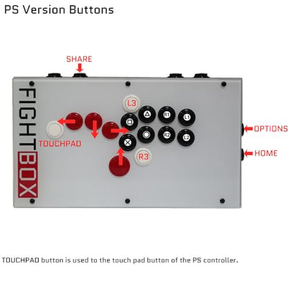 FightBox F10-PS All Button Leverless Arcade Fight Stick Game Controller Compatible With PC/PS3/PS4