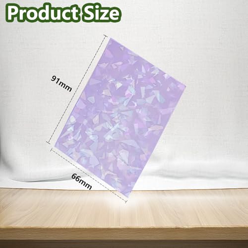 100 Count Pale Purple Card Sleeves for Trading Cards, Perfect Fit Shiny Card Sleeves, Holographic Card Sleeve Fit for Magic, Photo Card, Sports Cards (66x91mm) Waterproof, dustproof and Sturdy - color: Kt-pale Purple