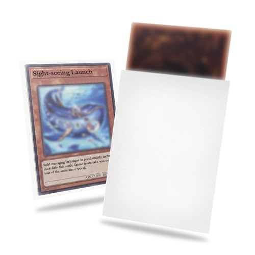 White Card Sleeve 200 Pack Compatible with Yu-gi-oh Card Sleeve Japanese Small Card Sleeves Photocard Sleeves 62x89mm, Back Textured Perfect Shuffling, Protect Your Japanese Sized Photocard Never Tear - color: White
