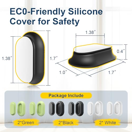 Magnetic Silicone Remote Control Holder Wall Mount for TV Fan 6 Pack | Upgraded Silicone Remote Caddy, Self-Adhesive Wall Mount, Remotes Control Organizer Storage, Air Conditioner Remote Holder - color: 2 Black, 2 White, 2 Green