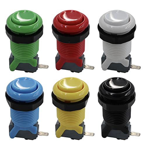 SJ@JX 6x Arcade Button Happ Style 28mm Standard Push Button - color: multicolor