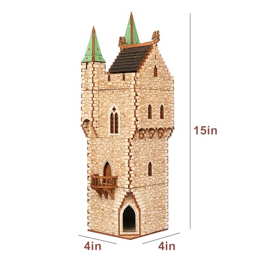 The Great Tower P- Medieval Castle - DIY Wooden Building Kit Crafts for Adults, Puzzle Wood Model Kit - Laser Cut Wooden Puzzle Architecture & Engineering Assembly Set - Hobby building kit - Realistic - color: Great Tower (Real Texture)