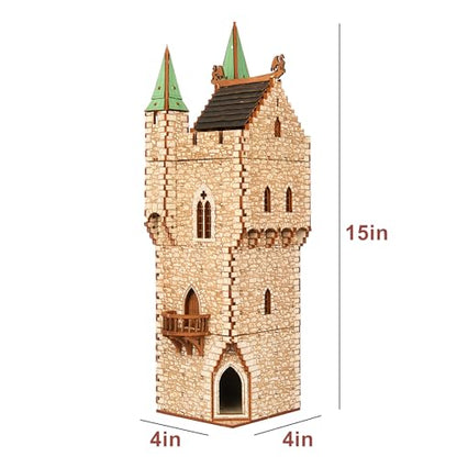 The Great Tower P- Medieval Castle - DIY Wooden Building Kit Crafts for Adults, Puzzle Wood Model Kit - Laser Cut Wooden Puzzle Architecture & Engineering Assembly Set - Hobby building kit - Realistic - color: Great Tower (Real Texture)
