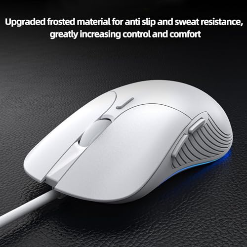 Wired Gaming Business Mouse, 6 Buttons with 2 Customizable Side Keys, Silent Click, Adjustable DPI Up to 8800, RGB Breathing Light, Black Ergonomic Optical Mouse for Windows Mac - color: Black