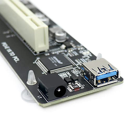 PCIe to PCI Adapter | Single/Dual Slot Converter with USB 3.0 Cable | Legacy Device Expansion for Audio Interfaces & Capture Cards - color: PCIe to Single PCI Right-Angle Adapter