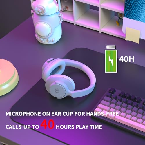 Redragon H610 Wireless Gaming Headset for PC, Mac, NS, Phone - BT 5.3 with Active Noise Cancellation, 40H Battery, Lightweight, Over-Ear Headphones with Built-in Mic, White - color: White