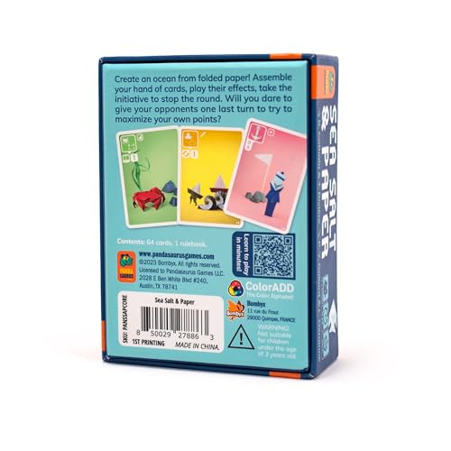 Pandasaurus Games Sea Salt and Paper Card Game - Ocean-Themed Strategy Game, Fast-Paced and Tactical, Fun Family Game for Kids and Adults, Ages 8+, 2-4 Players, 30-45 Minute Playtime