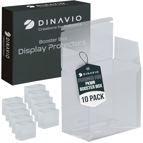 Dinavio Crafthouse Plastic PKMN Booster Box Protector 10 Pack - Booster Box Case Display Protectors - Compatible with English PKMN Booster Boxes - 0.5mm Thick (Pack of 10) - size: 10 Pack