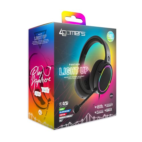 4Gamers Panther Wave Gaming Headset for PS5, Xbox, Switch & PC - color: LED