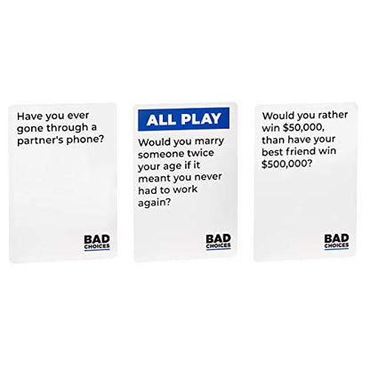 BAD CHOICES Party Game – Hilarious Adult Card Game for Friends & Game Night | Funny Conversation & Icebreaker Board Game for Parties, Pregames, Social Gatherings & Fun Gift Ideas