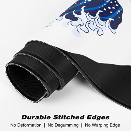 Extended Gaming Mouse Pad, XXL Large Desk Pad 30 x 14 Inch, Big Computer Keyboard Mousepad, Waterproof Mouse Mat with Stitched Edges and Non-Slip Base for Women Office Gaming, Sea Waves - color: Sea Waves