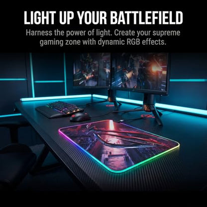Luminous RGB Gaming Desk Mat, Large Mouse Pad, Wear-Resistant Non-Slip Pad, PC Accessory, (Small) 9.85"x13.79"