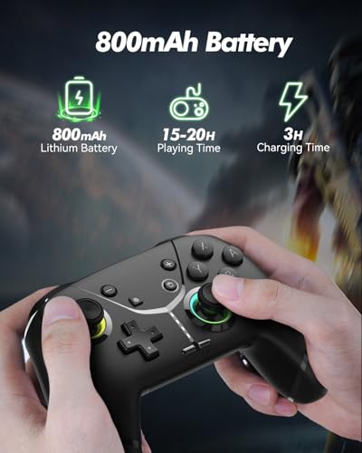 GMBACK Wireless Switch 2 Pro Controller with Home Wake Up & Loop Macros | Bluetooth Controller for Nintendo Switch 2/1/Lite/OLED/iPhone/Android/PC/Steam/TV with Vibration/6-Axis Gyro/Turbo/800mAh - color: Black