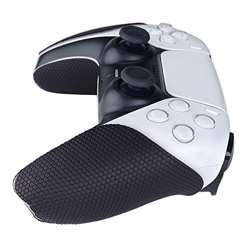eXtremeRate PlayVital Anti-Skid Sweat-Absorbent Controller Grip for ps5, Professional Textured Soft Rubber Pads Handle Grips for ps5 Controller - color: Black