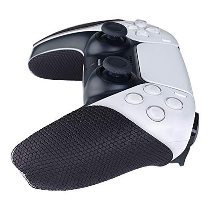 eXtremeRate PlayVital Anti-Skid Sweat-Absorbent Controller Grip for ps5, Professional Textured Soft Rubber Pads Handle Grips for ps5 Controller - color: Black