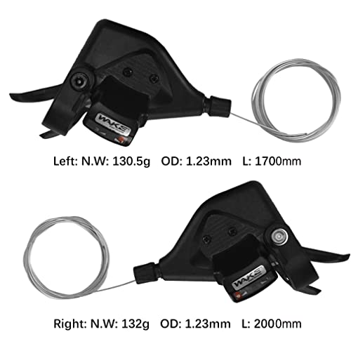 CYSKY Bike Shifter Levers 1 Pair 3x9 Speed Gear Shifter Mountain Bicycle Derailleur with Gear Indicator Right and Left Thumb Shift Levers Combo (3x9 27 Speed) - color: 3x9 27 Speed