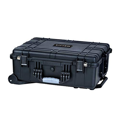 MEIJIA Portable Waterproof Protective Case, Hard Camera Case With Retractable Pull Handle And Rolling Wheels, Customizable Fit Foam Inserted, Elegant Black, 24.25 X19.41 X9.76 inche - size: 24.25 X19.41 X9.76 inches