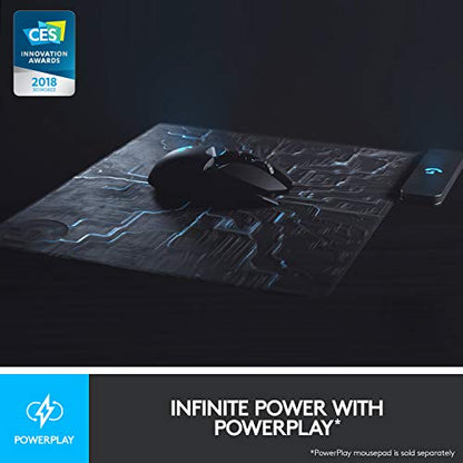 Logitech G903 Lightspeed Wireless Gaming Mouse - Black | 140+ Hour Rechargeable Battery, LIGHTSYNC RGB, Powerplay Compatible, Ambidextrous Design, 107G+10G Optional Weight