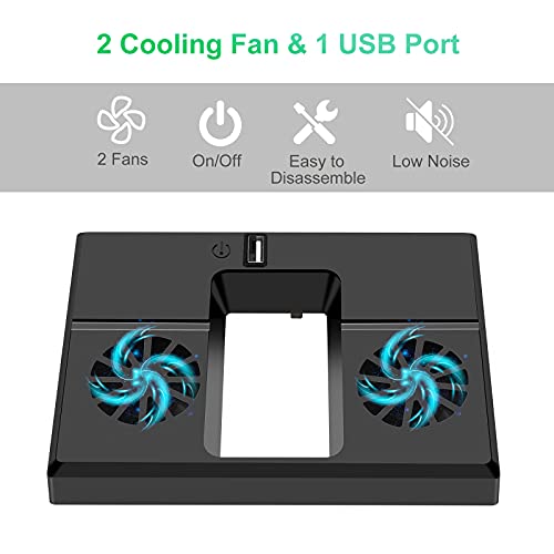 Linkstyle Cooling Fan for Xbox Series X, USB Powered Vertical Cooling Stand Cooling System with Dual Fans and 1 USB Port - color: Black