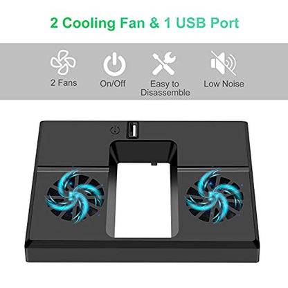 Linkstyle Cooling Fan for Xbox Series X, USB Powered Vertical Cooling Stand Cooling System with Dual Fans and 1 USB Port - color: Black